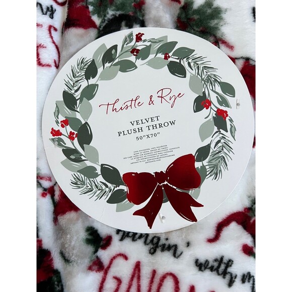 NWT Christmas Jeep Wrangler Santa Gnome HANGING WITH MY GNOMIES 50” x 70” throw - Picture 4 of 4